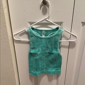 Zenana Outfitters Teal Ribbed Tank Top